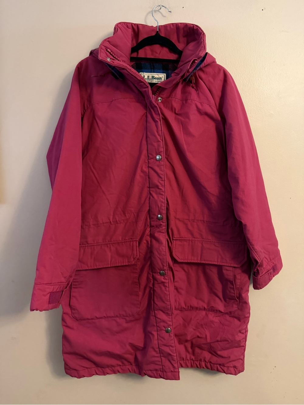 Vintage L.L. Bean Women's Hot Pink Insulated Puffer Coat